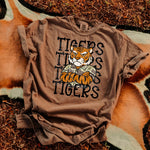 Tigers Camo Stacked Mascot DTF Transfer