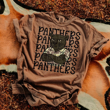 Panthers Camo Stacked Mascot DTF Transfer