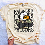 Falcons Camo Stacked Mascot DTF Transfer