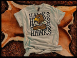 Hawks Camo Stacked Mascot DTF Transfer