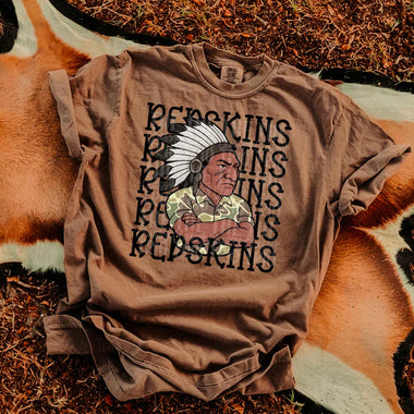 Redskins Camo Stacked Mascot DTF Transfer