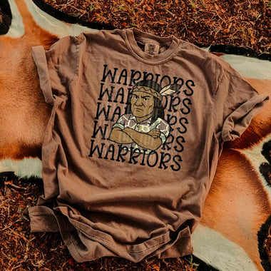 Warriors Camo Stacked Mascot DTF Transfer