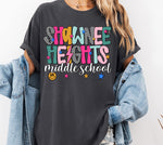 Shawnee Heights Middle School Mix Print Preppy Mascot DTF Transfer