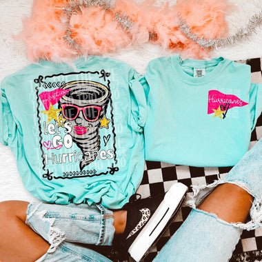 Glam Mascot HURRICANES Front and Back DTF Transfer