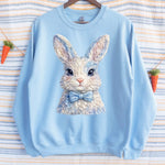 Blue Texture Bunny DTF Transfer (SDD)