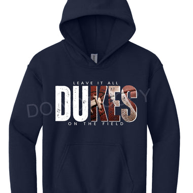 Dukes Football WHITE Leave it all on the Field DTF Transfer (E)