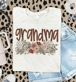 Vintage Floral Names Grandma DTF Transfer (S&G)