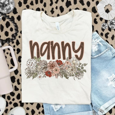 Vintage Floral Names Nanny DTF Transfer (S&G)