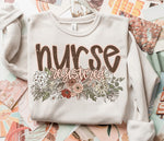 Vintage Floral Names Registered Nurse DTF Transfer (S&G)