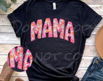 Faux Stitch Pink Mama Floral DTF Transfer