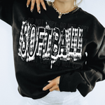 Plaid Softball Distressed DTF Transfer (SBB)