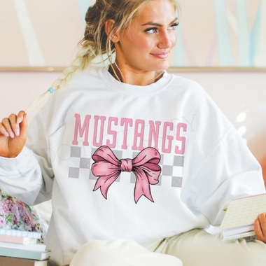 Mustangs Pink Bow DTF Transfer