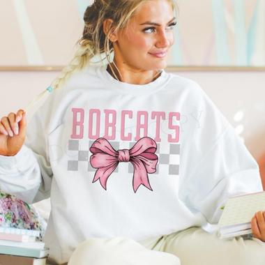 Bobcats Pink Bow DTF Transfer