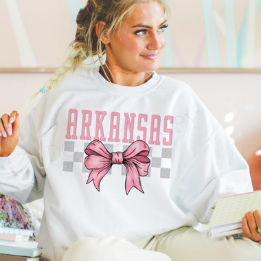 Arkansas Pink Bow DTF Transfer