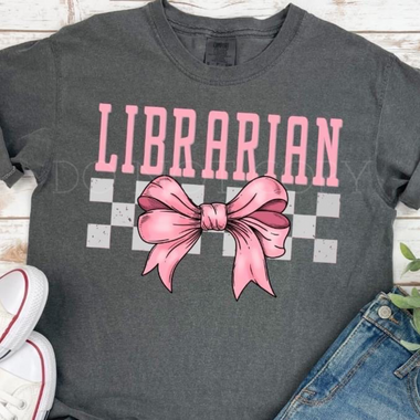 Librarian Pink Bow DTF Transfer