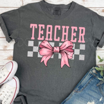 Teacher Pink Bow DTF Transfer