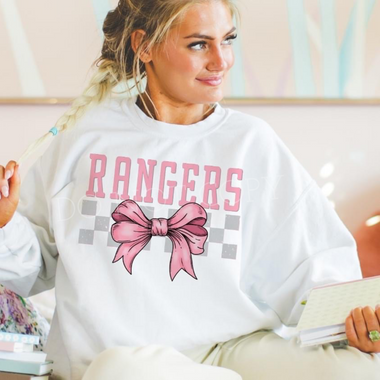 RANGERS Pink Bow DTF Transfer