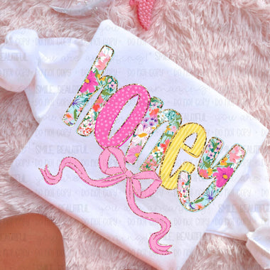 Honey pink/yellow floral DTF Transfer (C&Co)