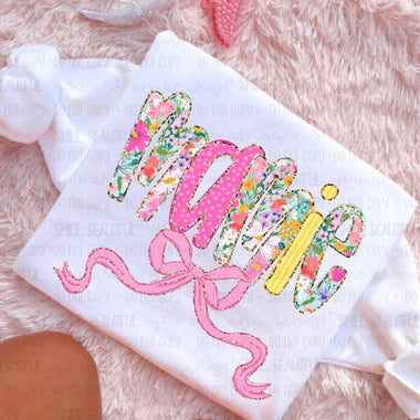 Mamie pink/yellow floral DTF Transfer (C&Co)