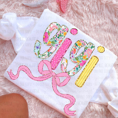 Gigi pink/yellow floral DTF Transfer (C&Co)