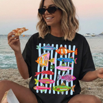 Fish Collage with Stripes DTF Transfer (C&Co)