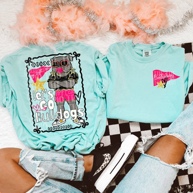 Glam Mascot BULLDOGS Front and Back DTF Transfer