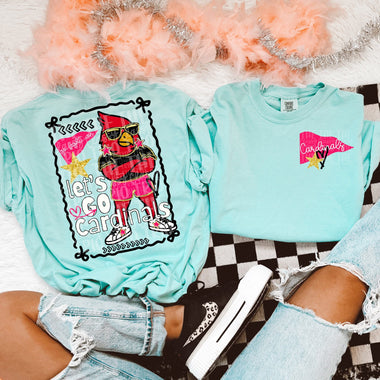 Glam Mascot CARDINALS Front and Back DTF Transfer