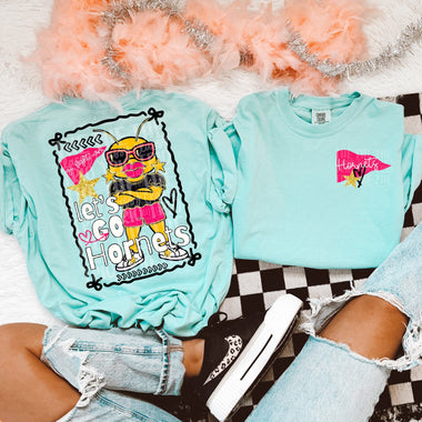 Glam Mascot HORNETS Front and Back DTF Transfer