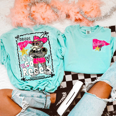 Glam Mascot REBELS Front and Back DTF Transfer