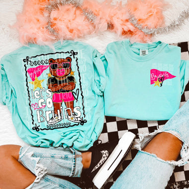 Glam Mascot BRUINS Front and Back DTF Transfer