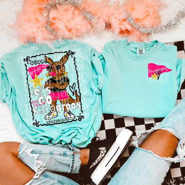 Glam Mascot KANGAROOS Front and Back DTF Transfer