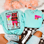 Glam Mascot RAZORBACKS Front and Back DTF Transfer