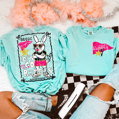 Glam Mascot RABBITS Front and Back DTF Transfer