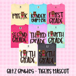 Glitz and Glam Tigers Mascot Grade Level DTF Transfer (CT)
