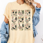 Floral Chicken Collage DTF Transfer (E)
