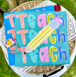 Teach with diagonal pencil DTF Transfer (CC)