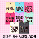 Glitz and Glam Raiders Mascot Grade Level DTF Transfer (CT)