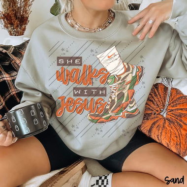 She Walks with Jesus DTF Transfer (C&Co)
