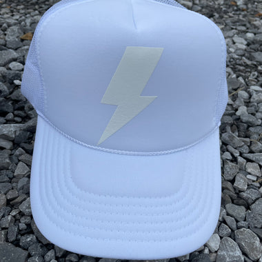 Lightning Bolt White Trucker Hat