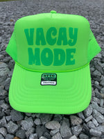 Vacay Mode Neon Green Trucker Hat