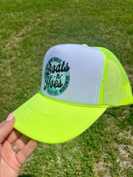 Boat*s & Hoe*s White with Neon Mesh Trucker Hat