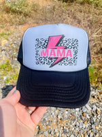 Mama Leopard Black Mesh Trucker Hat
