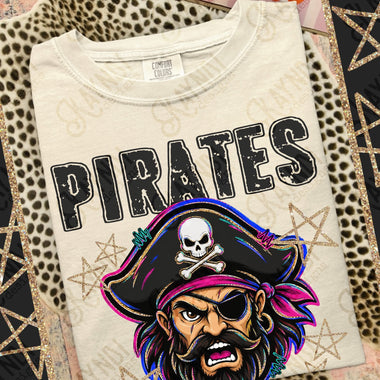 Grunge Varsity Pirates DTF Transfer (KD)