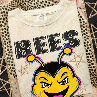 Grunge Varsity Bees DTF Transfer (KD)