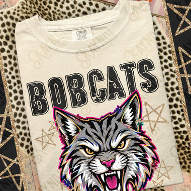 Grunge Varsity Bobcats DTF Transfer (KD)