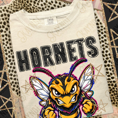 Grunge Varsity Hornets DTF Transfer (KD)