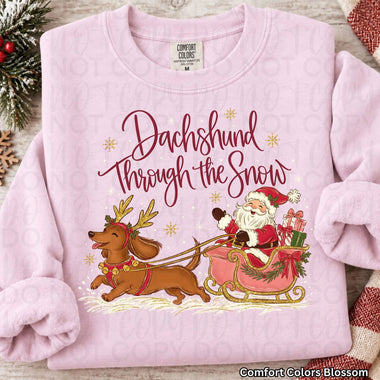 Dachshund Through the Snow DTF Transfer (UAC-OD)