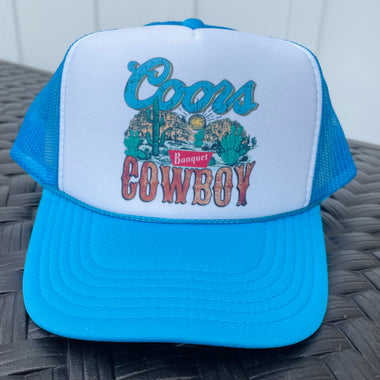 Coor*s Cowboy Neon Blue Trucker Hat