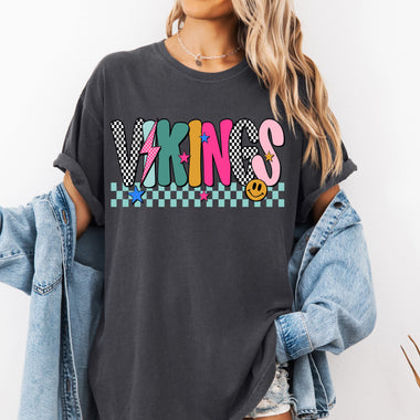 Vikings Mix Print Preppy Mascot DTF Transfer