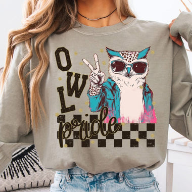 Owl Pride Grunge DTF Transfer